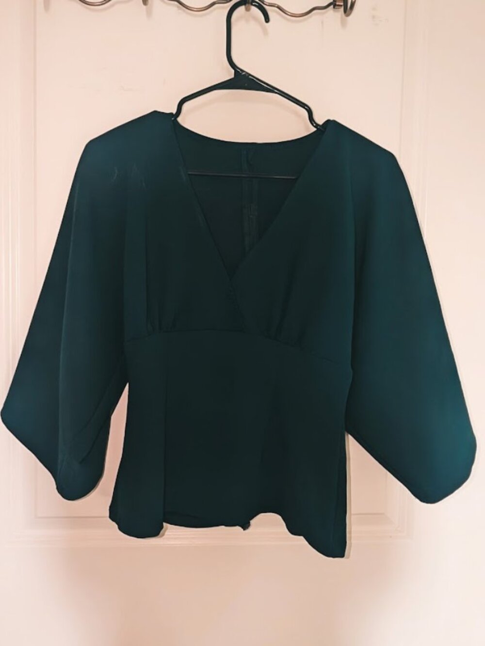 Discontinued La Femme En Noir Bauhaus Top in Hunter Green
